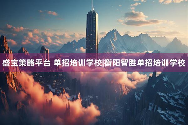盛宝策略平台 单招培训学校|衡阳智胜单招培训学校