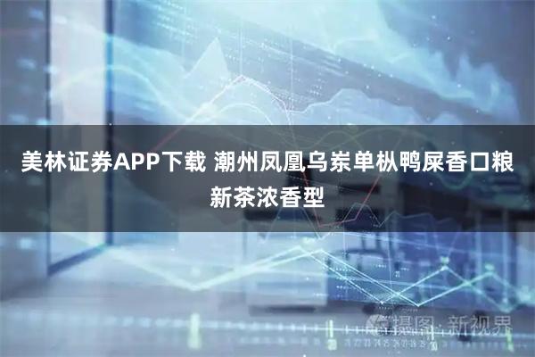 美林证券APP下载 潮州凤凰乌岽单枞鸭屎香口粮新茶浓香型